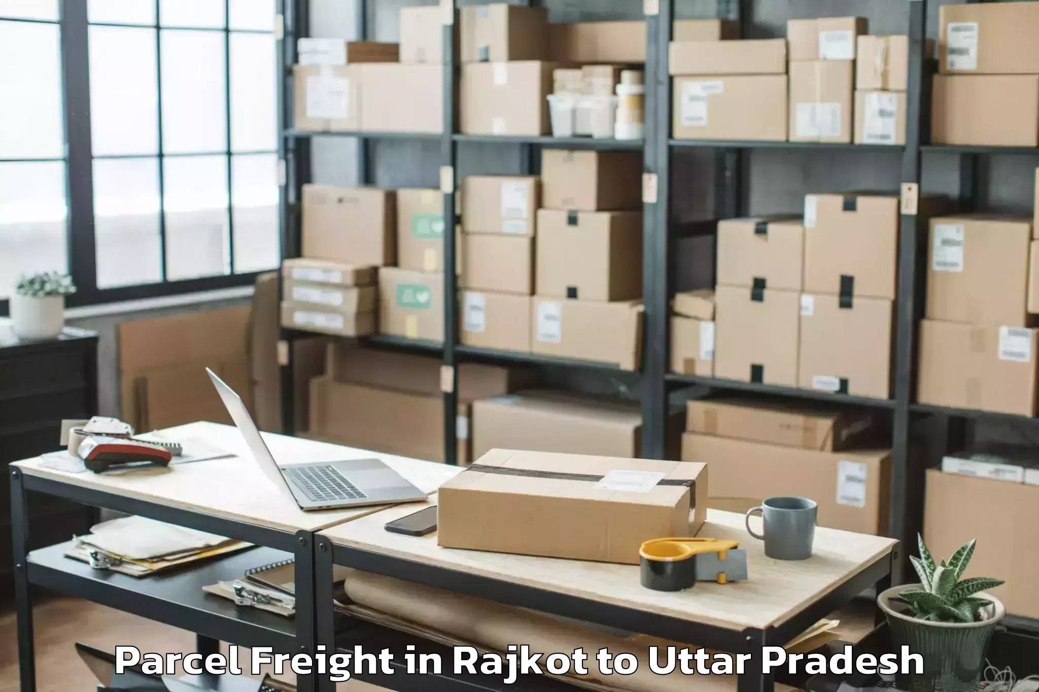 Book Rajkot to Kirauli Parcel Freight Online